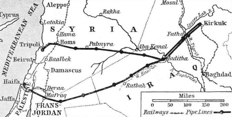 Image result for kirkuk lebanese oil pipeline route
