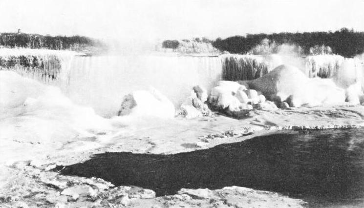 IN WINTER THE NIAGARA FALLS ARE SOMETIMES FROZEN from bank to bank