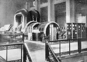 An enormous turbine in Battersea Power Station