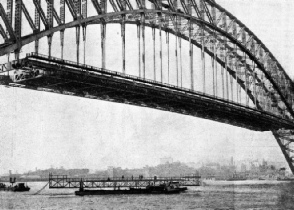 ASSEMBLING THE DECK of Sydney Harbour Bridge