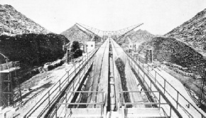 TROUGHED CONVEYERS deliver stripped logs at the Gatineau Mills