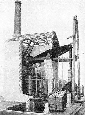 MODEL OF A DOUBLE-ACTING PUMPING ENGINE built for a mine in Cornwall