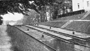 TWO SETS OF RAILS are used on the Overland Canal