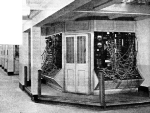 ONE OF THE SWITCHBOARDS controlling the distribution of electricity to the various sections of the G.E.C. research laboratory