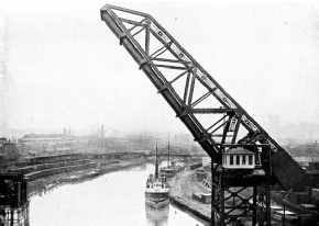 160-FOOT SINGLE-LEAF DOUBLE-TRACK SCHERZER ROLLING LIFT BRIDGE ACROSS THE CUYAHOGA RIVER