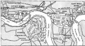 THE PORT OF LONDON comprises the greatest system of docks in the world