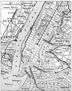 THE EAST RIVER separates Manhattan Island from Brooklyn