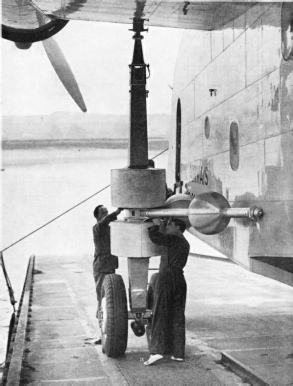 THE HUGE ADJUSTABLE LAUNCHING WHEELS of the Caledonia