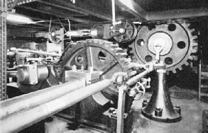 Hydraulic machinery operating the bascules of Tower Bridge