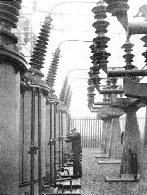OIL CIRCUIT-BREAKERS at the sub-station of the Grid at Southwick, Sussex