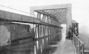 BARTON AQUEDUCT carries the Bridgewater Canal across the Manchester Ship Canal