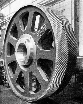 CAST-STEEL SPUR WHEEL with 203 double helical teeth