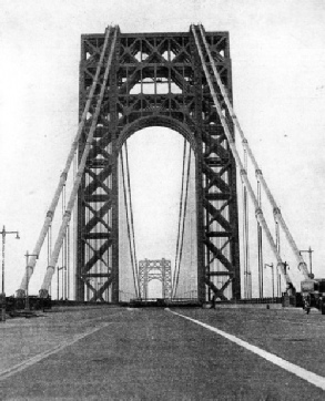 THE ROADWAYS of the George Washington bridge converge at either end into a great marshalling space or plaza