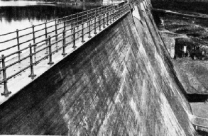 THE CONCRETE WEIR which dams the Helena River 