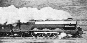 No. 6202, of the London, Midland and Scottish Railway, is a non-condensing turbine locomotive