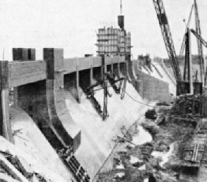 MASSIVE FLOOD GATES were incorporated in the Earlstoun dam