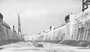 KING GEORGE V GRAVING DOCK with keel blocks In position