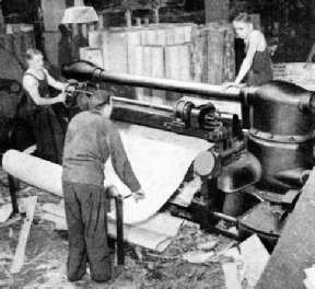 MANUFACTURE OF PLYWOOD from a log of birch