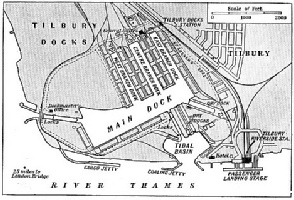 Map of Tilbury Docks