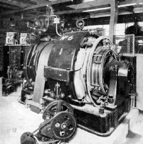 THE MACHINERY CHAMBER for the automatic lifts at Goodge Street Station