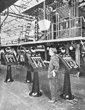 CONTROL PANELS in the press room at Park Royal works