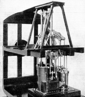 DOUBLE PISTON-ROD STEEPLE ENGINE built for shallow-draught river steamers in 1850