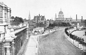 The Victoria Embankment seen from Waterloo Bridge