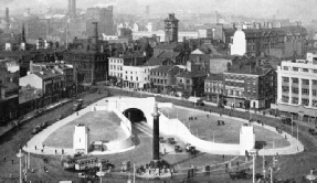 THE MAIN ENTRANCE TO THE MERSEY TUNNEL at Liverpool is situated in the Old Haymarket