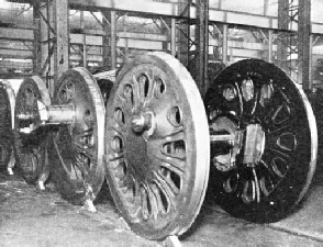 DRIVING WHEELS of a type recently designed for large American locomotives