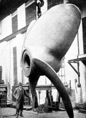 A COMPLETED PROPELLER for the quadruple-screw liner Empress of Britain