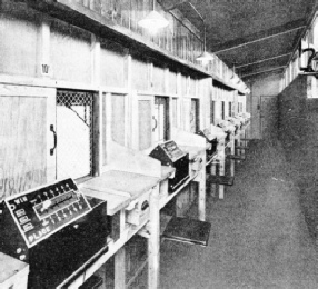 TYPICAL TICKET BOOTH, with the ticket machines placed near the selling windows