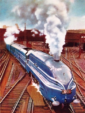 AT THE START OF THE TEST RUN on June 29, 1937, “The Coronation Scot” leaving London