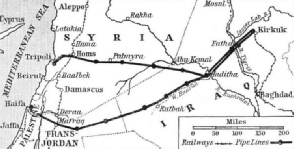 FROM KIRKUK TO TRIPOLI AND HAIFA run the two great pipe lines