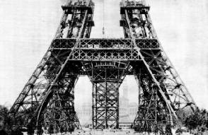 Building the base of the Eiffel Tower
