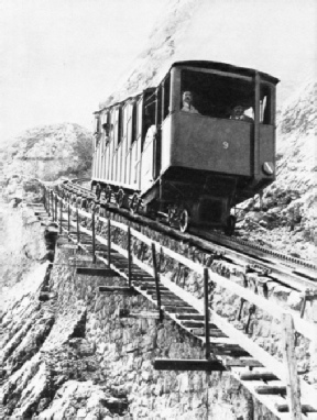 TRAVERSING A PRECIPICE on the Pilatus Railway