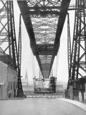THE SUSPENDED STIFFENING SPAN on the transporter bridge at Runcorn