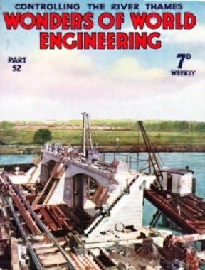 The two supplementary roller sluices which were added to Teddington Weir