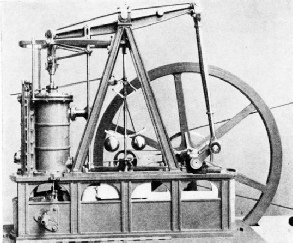 THE CENTRIFUGAL GOVERNOR appears on this cabinet steam engine