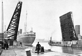 The entrance lock to the King George V Dock