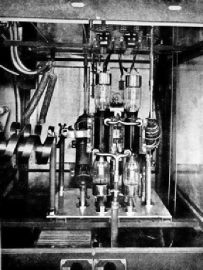 AN AMPLIFIER STAGE in one of the short-wave telephony transmitters at Rugby