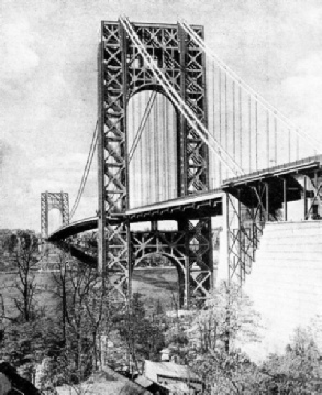 THE ANCHORAGE of the George Washington Bridge on the Manhattan side