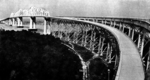 THE COMPLETED HUEY LONG BRIDGE across the River Mississippi