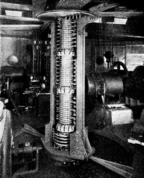 SLIP RING COLUMN in the machinery room of the swing span of Kincardine Bridge