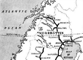 ACROSS THE ARCTIC CIRCLE to Narvik, on the Ofot Fjord, Norway, the Iron Ore Railway affords a direct outlet from the iron ore districts of Lapland at all times of the year