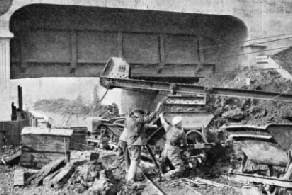 AN EXCAVATOR AT WORK during the building of the North Circular road near Stonebridge