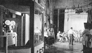 A TELEVISION STUDIO SCENE at Alexandra Palace