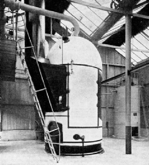 THE LARGE DOME forming the steam space of a Cochran vertical boiler