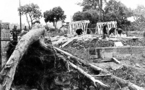 The damaged bridge at Dulas in 1936