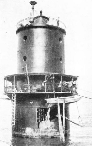 The Thimble Shoal Lighthouse replaced a lightship in Chesapeake Bay, Virginia