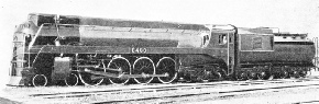 EIGHT COUPLED WHEELS and leading and trailing bogies give No. 6400 the 4-8-4 wheel arrangement